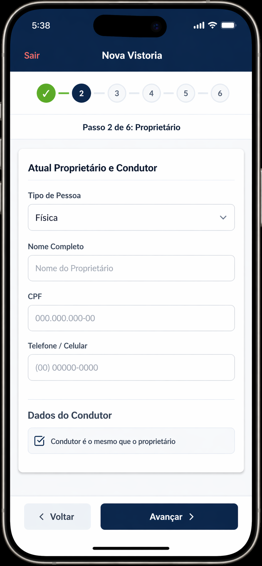 AutoPericiado — tela 2